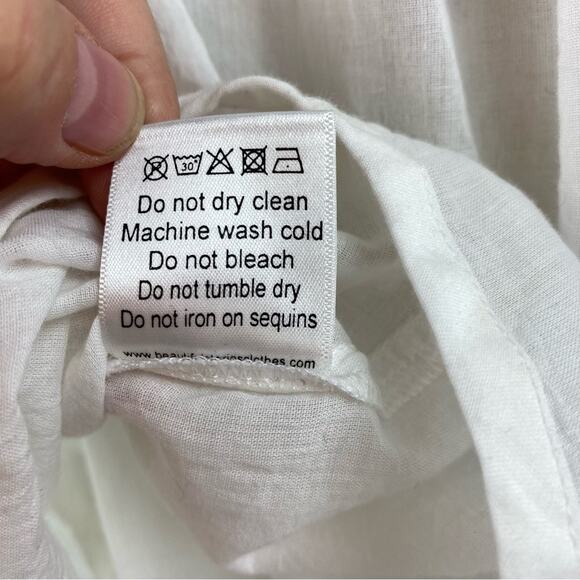 Beautiful Stories Womens Cotton Embroidered Blouse and Matching Necklaces Size L - Picture 5 of 7